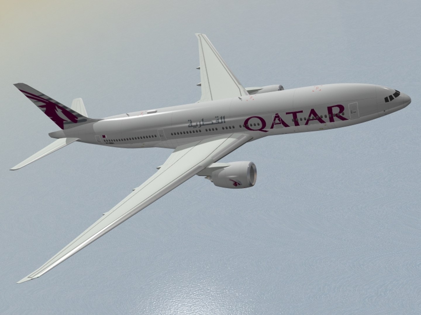 3d B 777-200 Lr Qatar Model