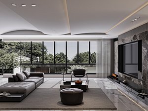 Modern living room 3D model