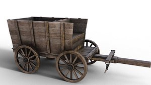 3D wagon medieval model