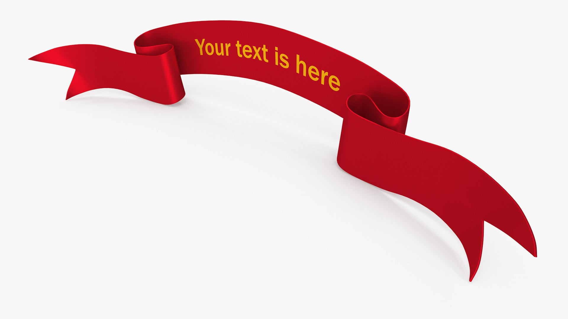 Folded Red Ribbon Banner 3D model preview