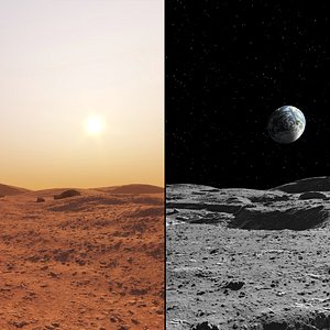 Mars and Moon Surface Collection