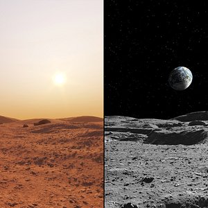 Mars and Moon Surface Collection