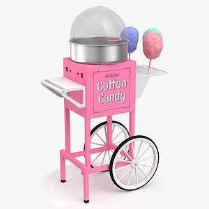 3D model cotton candy cart