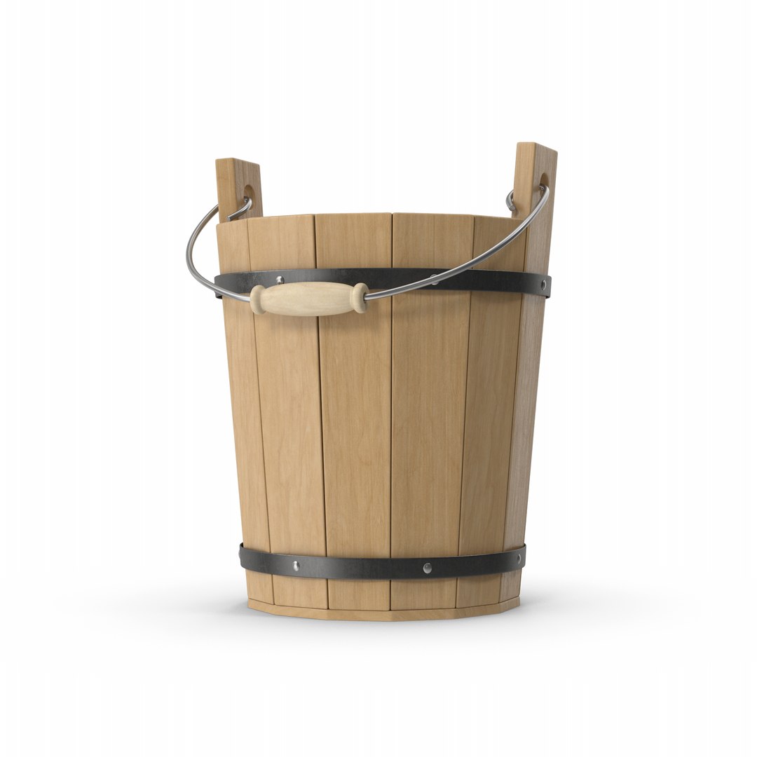 3D Wooden Bucket Model - TurboSquid 2199585