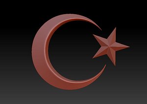 3D model star crescent