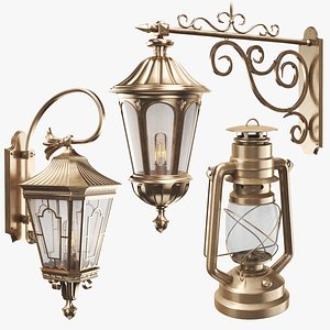 Three Bronze Wall Street Lights