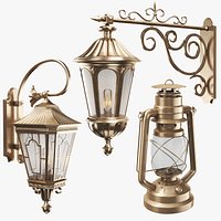 Three Bronze Wall Street Lights