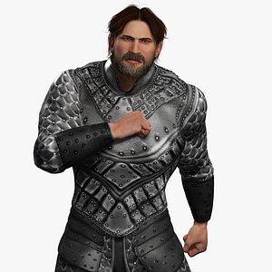 Medieval Warrior Hero Rigged Model Battle Ready Knight Male Armor Character