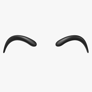 Cartoon Eyebrows 03 3D