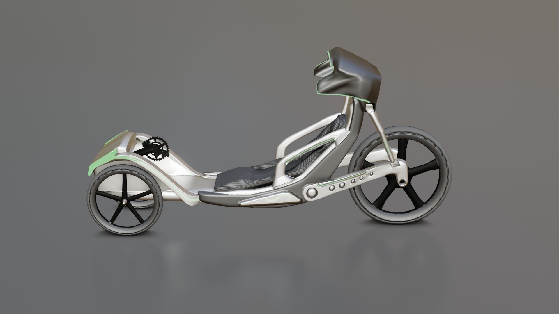 3D Silver Grey Trike Bike Glows In The Dark Model TurboSquid 1750078