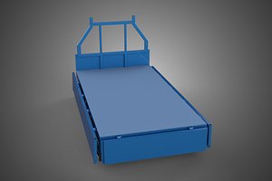 BLUE 3 WAY WIDE DECK DROP SIDE LOAD BED BODY PICKUP TRUCK GATE DOOR TYPE 18