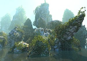 3D model Rainforest Rocks