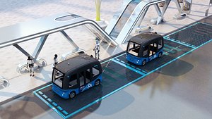 Autonomous Electric Shuttle Bus Smart City Public 3D model