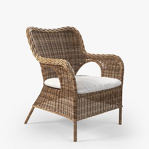 IKEA Byholma Rattan Armchair 3D model