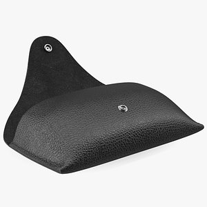 Leather Sunglasses Case Open Black