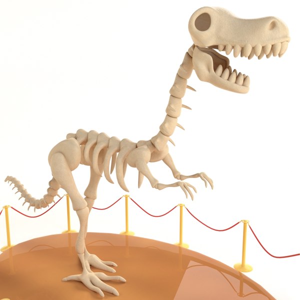 3D cartoon dinosaur skeleton model - TurboSquid 1702332