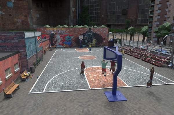 3D basketball playground urban