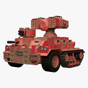 3D Half-track APC-1-Red-Dirty