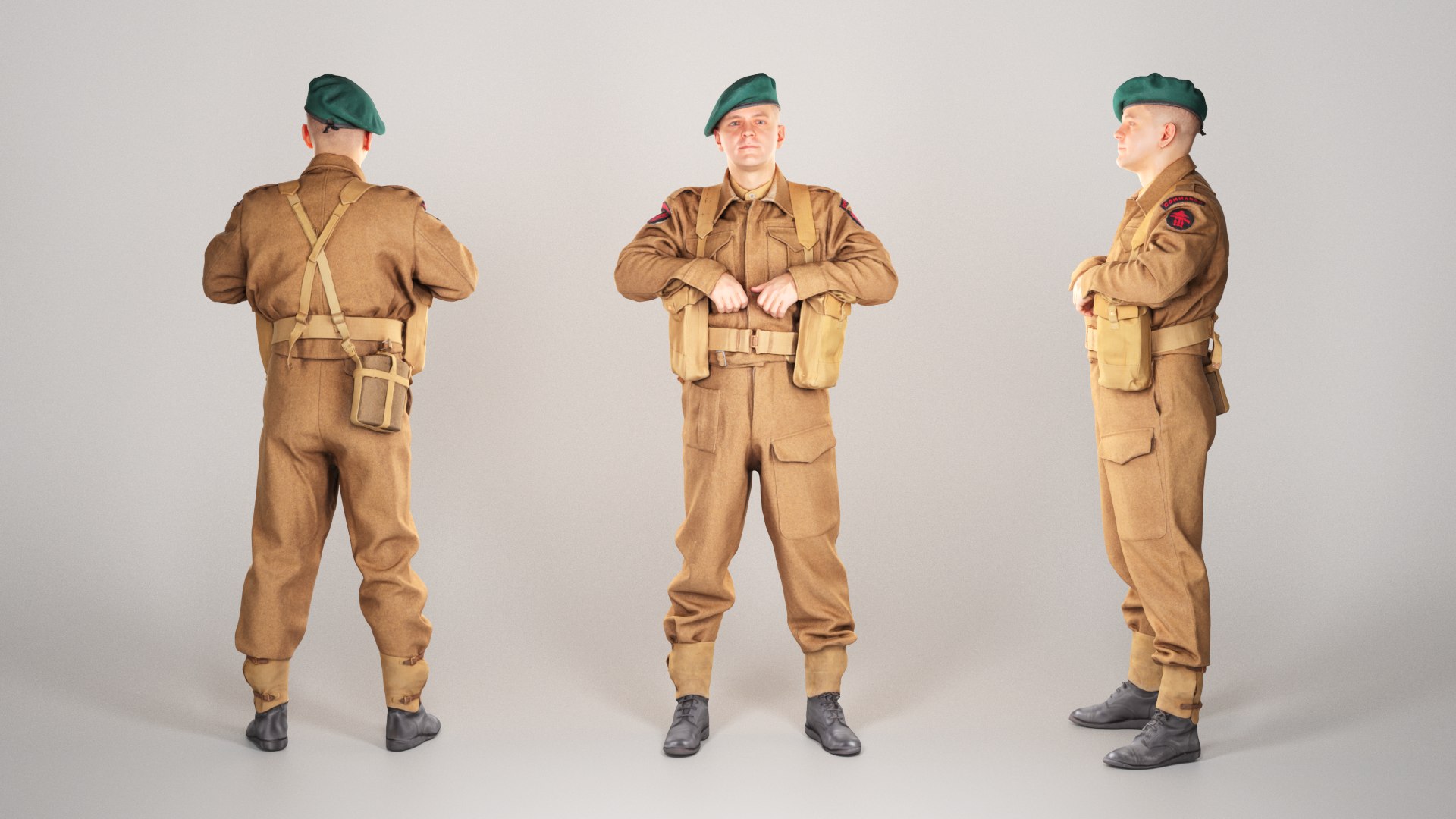 Scanned British Commando Character 3D Model - TurboSquid 1486426