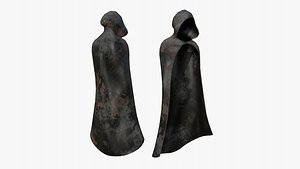 Medieval Cloak A19 Dirt Leather - Fantasy Character Design