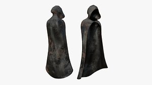 Medieval Cloak A19 Dirt Leather - Fantasy Character Design