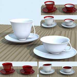 3d acups saucers cups