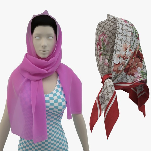 Scarf and Gucci Plane Shawl Collection 001 3D model