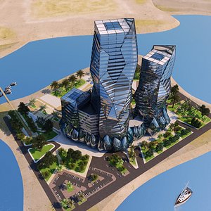 skyscraper deconstruction 3D model