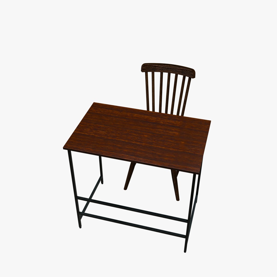 Simple Chair and Table Set 3D model TurboSquid 2180866
