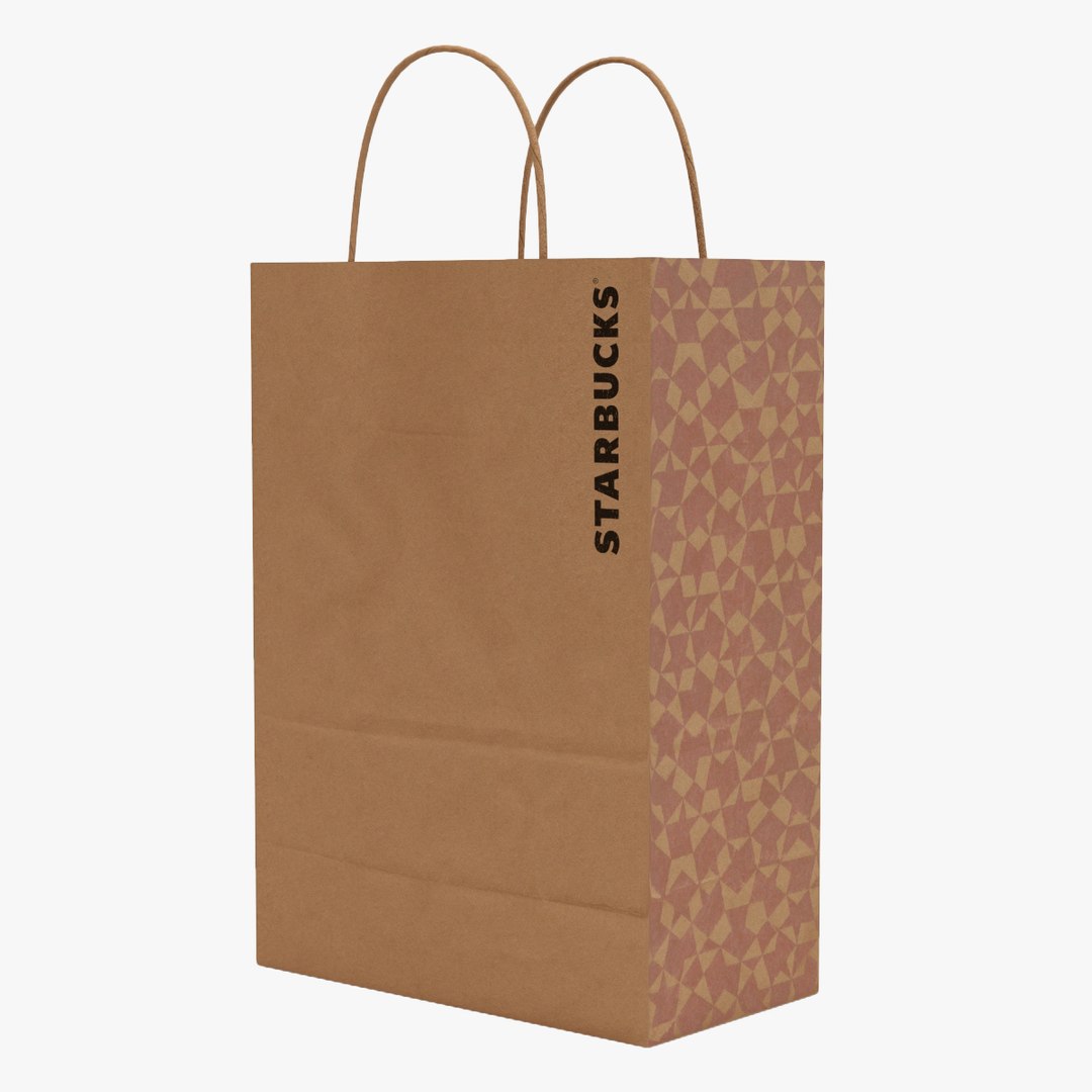 starbucks paper bag 3D model https://p.turbosquid.com/ts-thumb/db/uZ7LKr/92u8BSpZ/04.rgb_colorcopy/jpg/1508501470/1920x1080/fit_q87/4b809954facba8bc11d96f6bcb661cfd091f6781/04.rgb_colorcopy.jpg