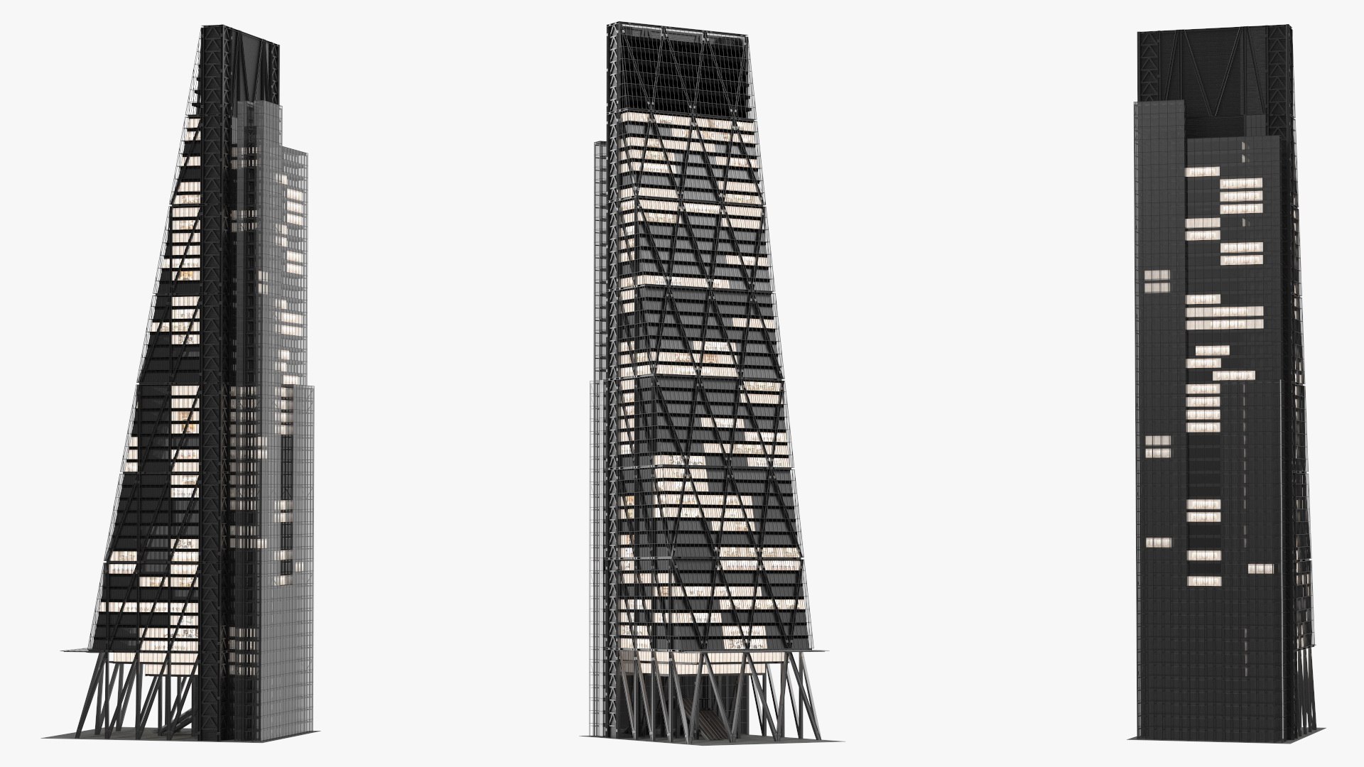 Leadenhall Building Night Glow 3D model preview