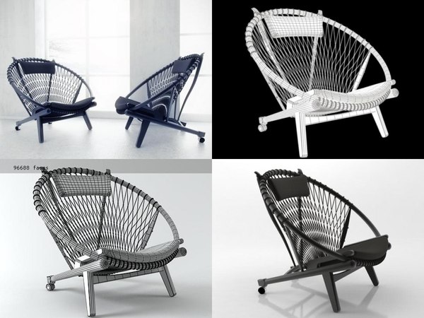 modelo 3d Silla circular PP130 TurboSquid 1176509