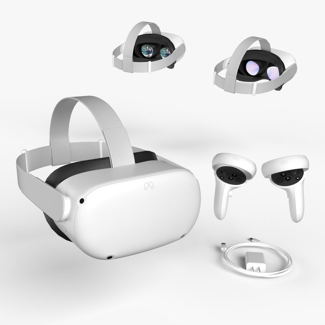 Meta Quest 2 with Meta Quest Touch controllers model - TurboSquid 2157331