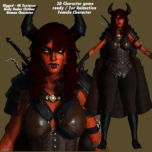 AAA 3D FANTASY FEMALE CHARACTER - THE DEVIL WARRIOR 01