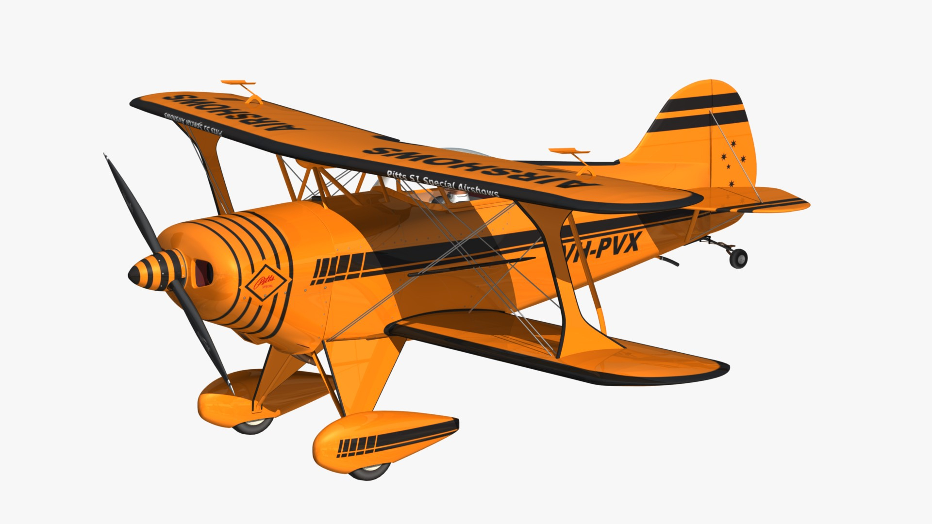 3D Pitts S1 Special Orange - TurboSquid 1995315