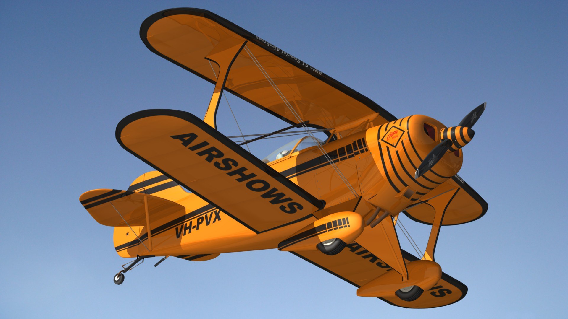 完璧主義 3D Pitts S1 Special Orange - TurboSquid 1995315 鉄道模型