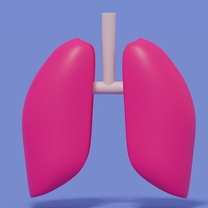 Cartoon Lungs Stylized 3D model