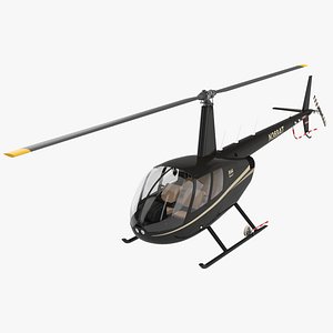 Helicopter Robinson R44 3D model