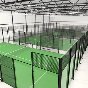 Padel Tennis Court Indoor 3D model