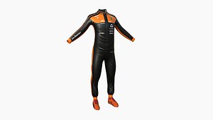 Racing Pilot Uniform A06 Black Orange - Character Clothing Design 3D model