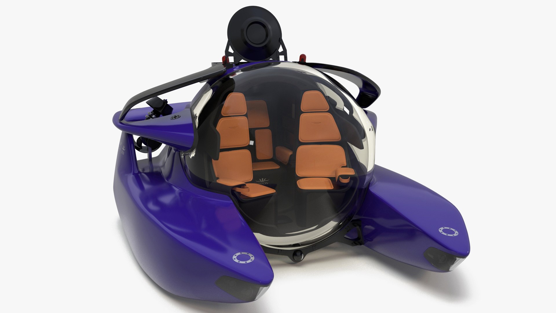 Aston Martin Luxurious Personal Submarine Rigged Purple 3D model preview