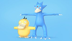 3D Pokemon Psyduck EVOLUTIONS Low-poly model