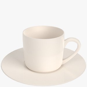 3D small coffee cup saucer