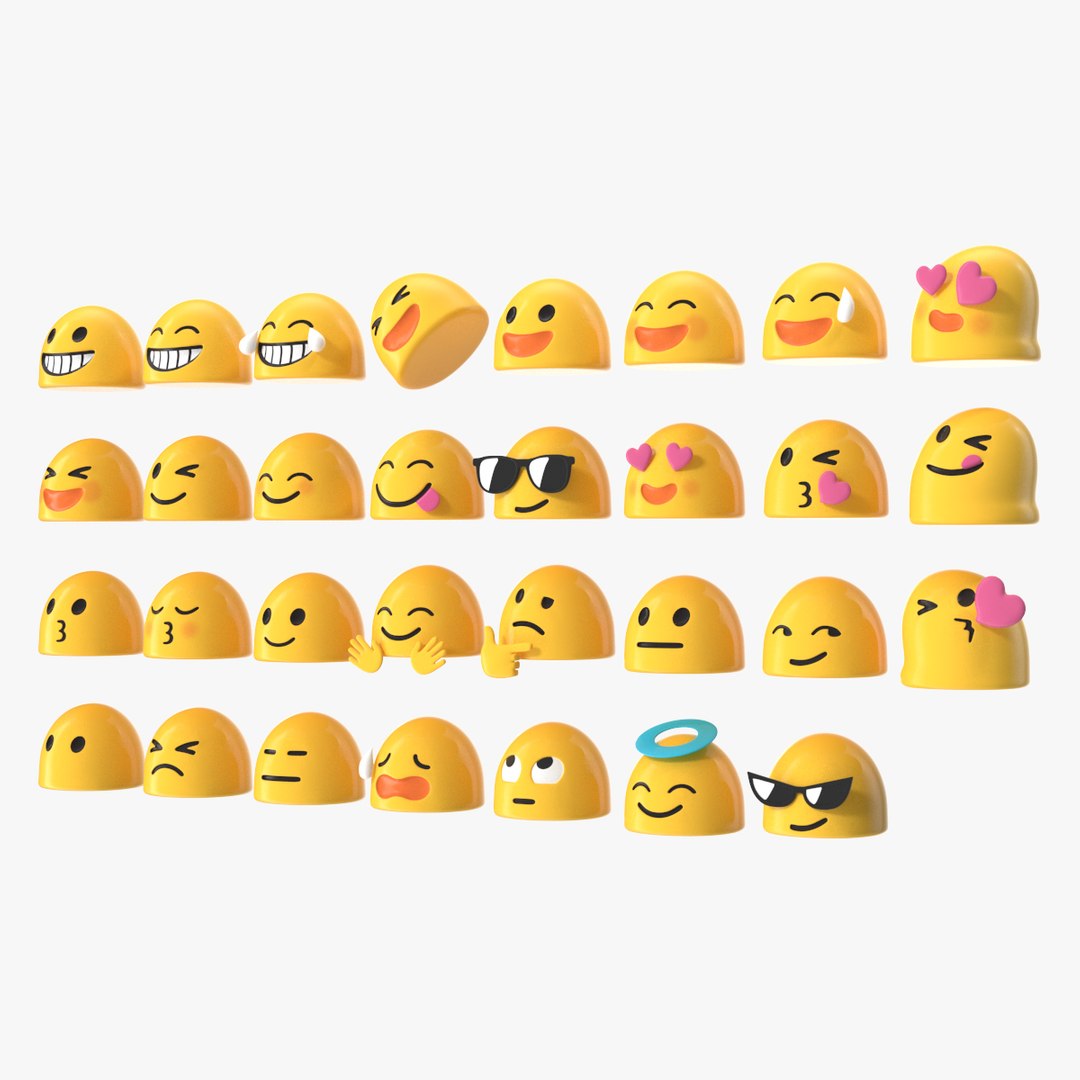 Android Emoji Set 3D model preview