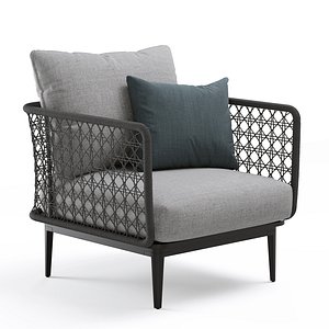 Outdoor Garden Aireys Woven Lounge Chair Wicker 3D model