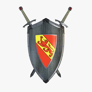 shield sword hangers 3d model
