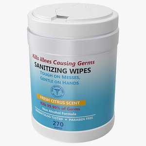 3D sanitizing wipes 270 count model