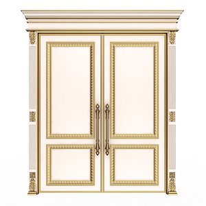3D model Carved Door Classic 01601 White