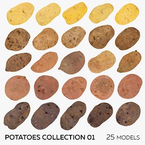 3D Potatoes Collection 01 - 25 models RAW Scans