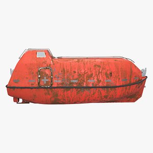 Old Aged Lifeboat Marine Rescue Vessel model